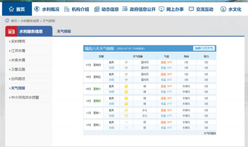 九江一周天氣2022.7.7