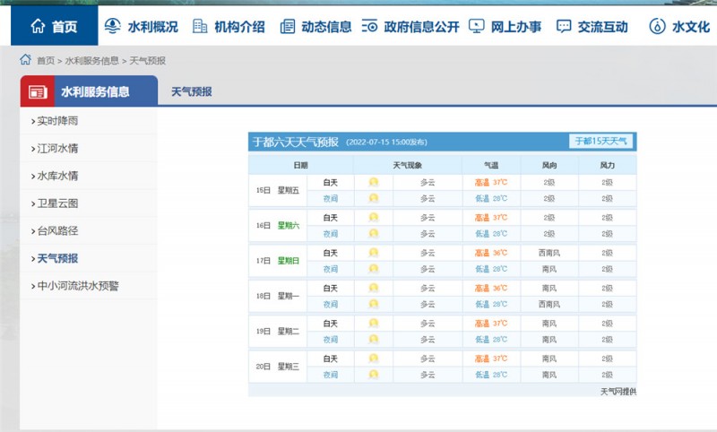 于都縣天氣 7.15